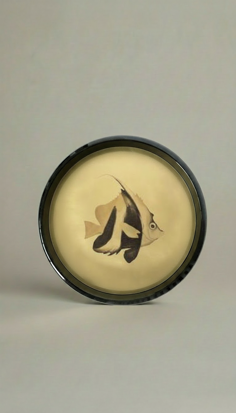 Round Animal Print Brass Tray