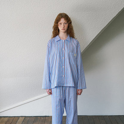 Mui Striped Pajamas Set (Blue)