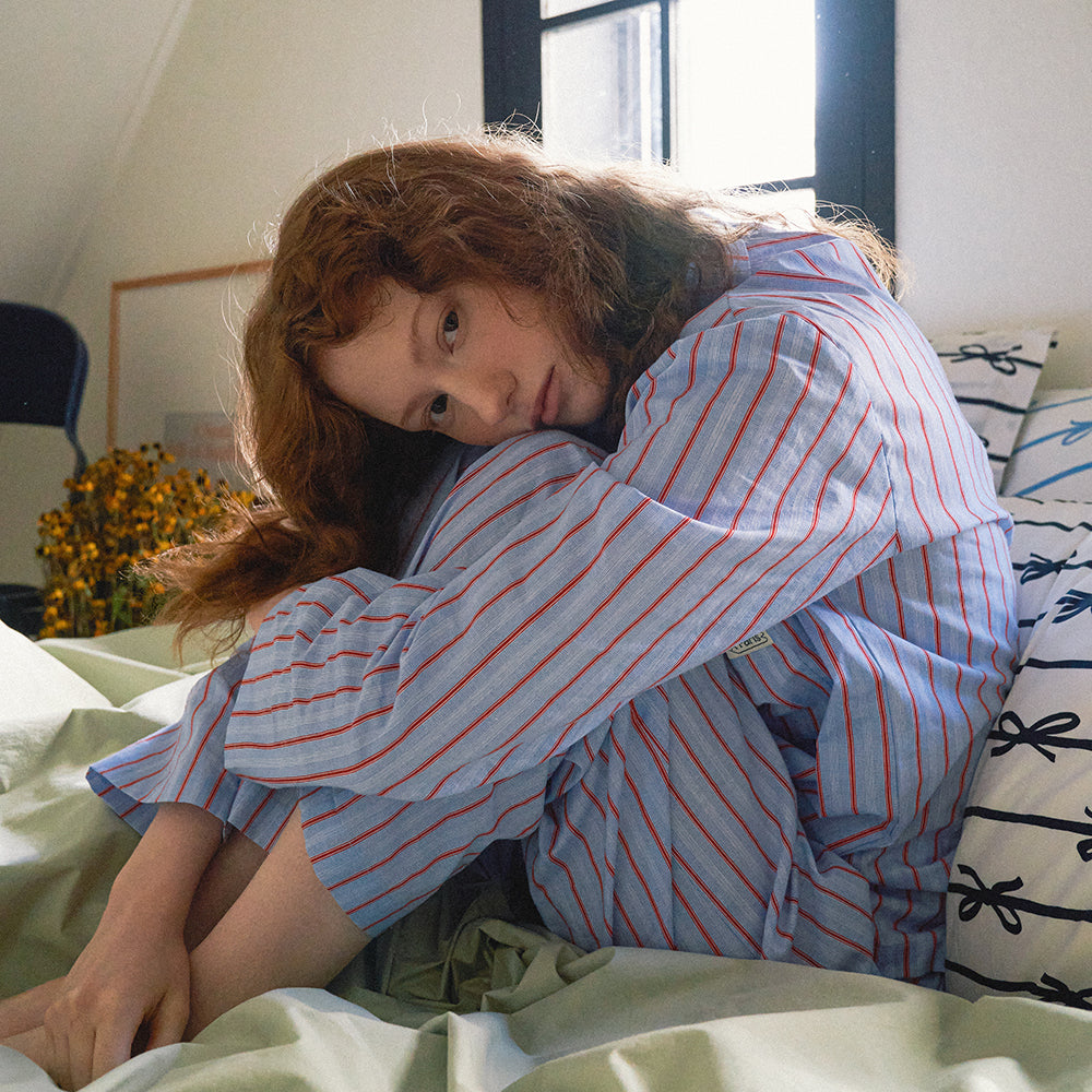 Mui Striped Pajamas Set (Blue)