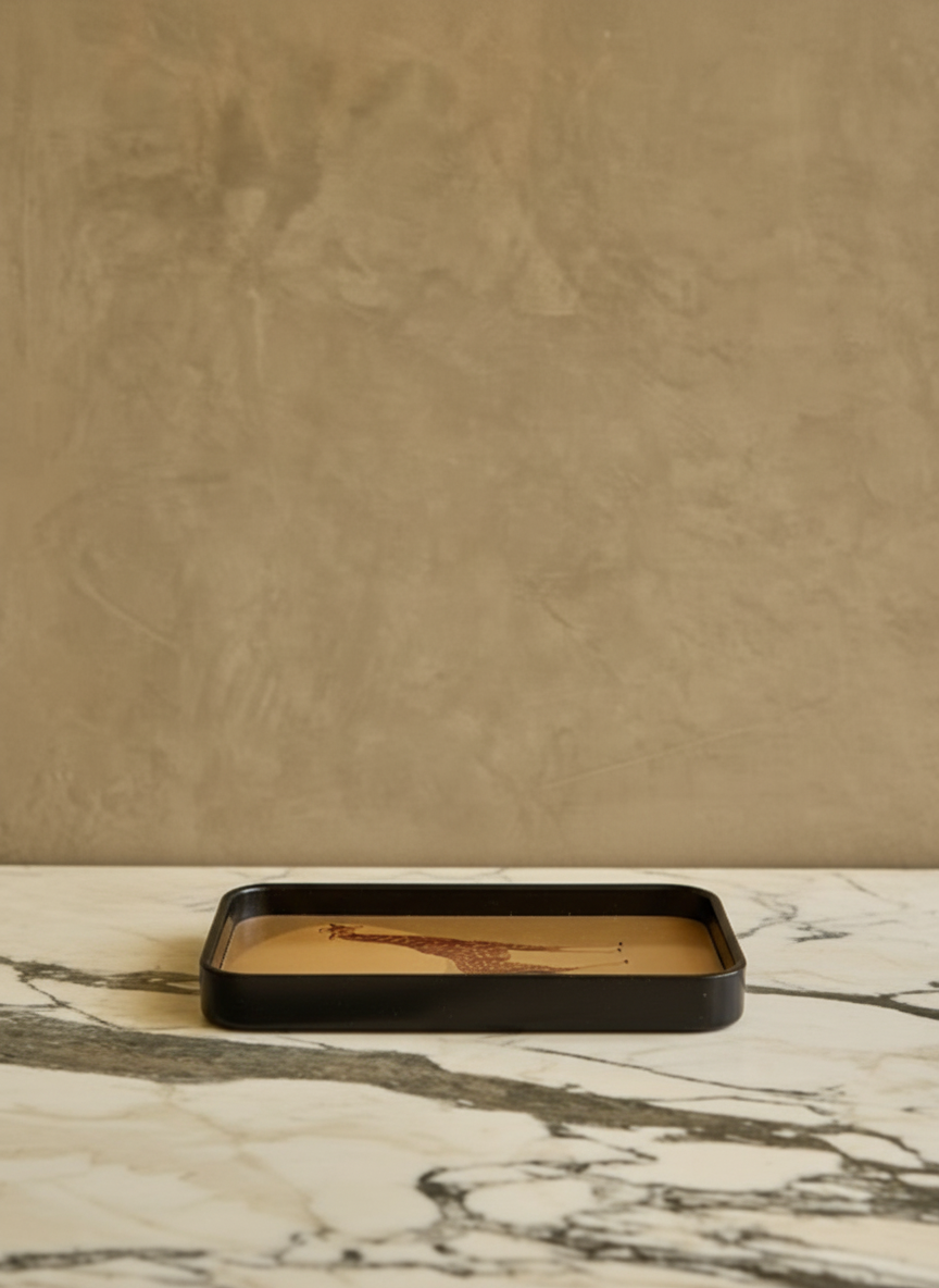 Animal Print Brass Tray