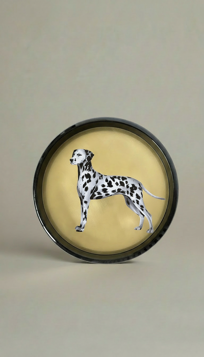 Round Animal Print Brass Tray