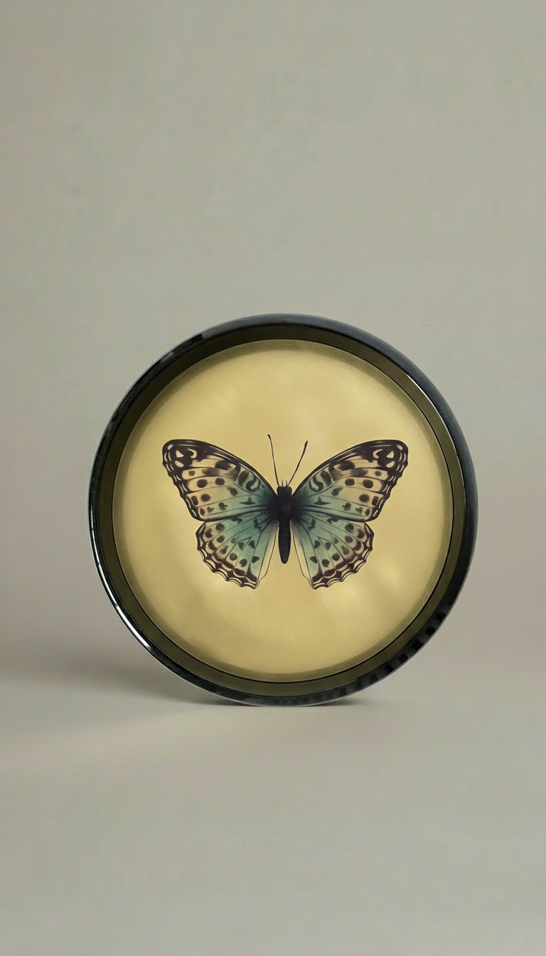 Round Animal Print Brass Tray