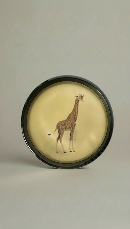 Round Animal Print Brass Tray