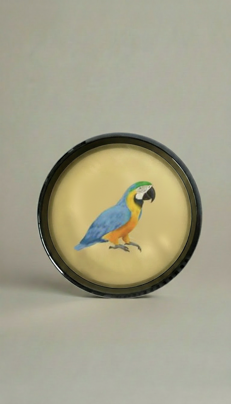 Round Animal Print Brass Tray